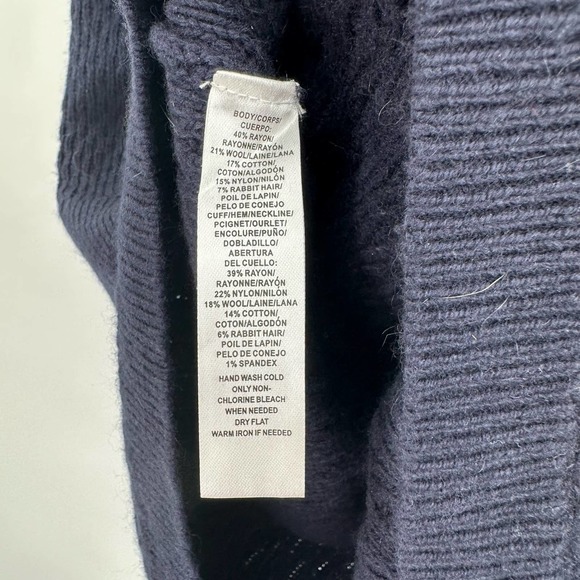 Loft size large navy blue long sleeve‎ sweater knit dress cotton blend - Picture 5 of 5